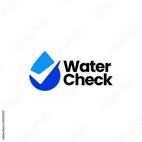 water drop check logo vector icon illustration