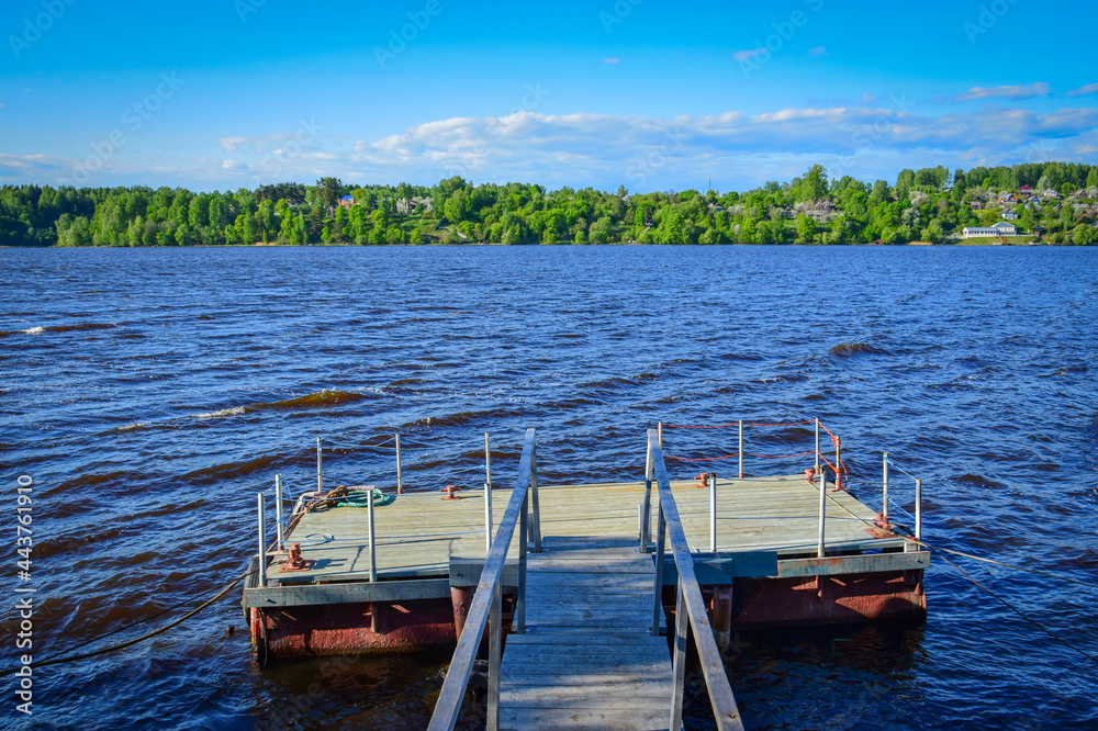 Volga river pier in Plyos town