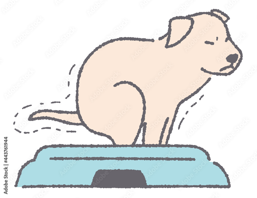 トイレで用をたす犬のイラスト トイレで用をたす犬のイラスト