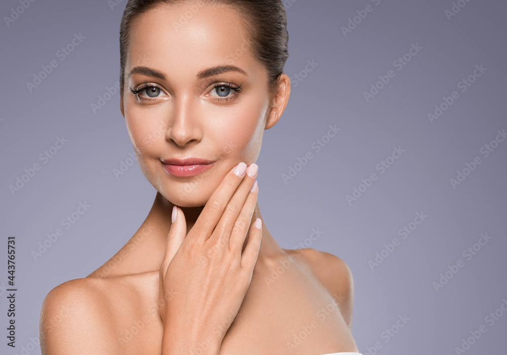 Beautiful woman face healthy skin care natural beauty close up Beautiful woman face healthy skin care natural beauty close up