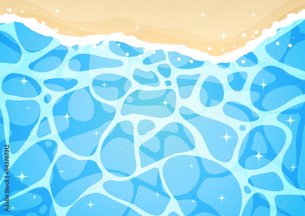 砂浜のある海のキラキラした水面の背景イラスト素材 Stock Vektorgrafik Adobe Stock