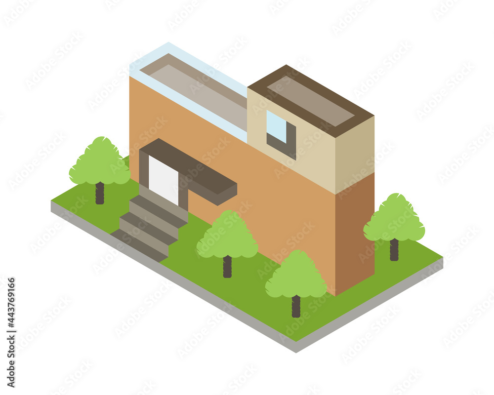 isometric building houses isometric building houses