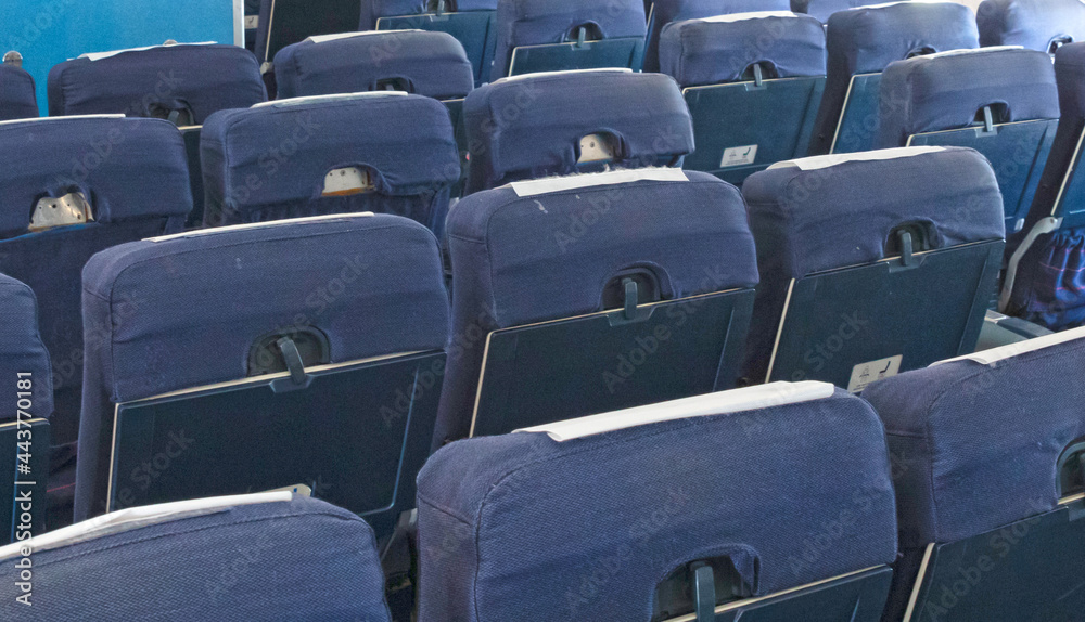Fototapeta premium Seats of economy class in airplane