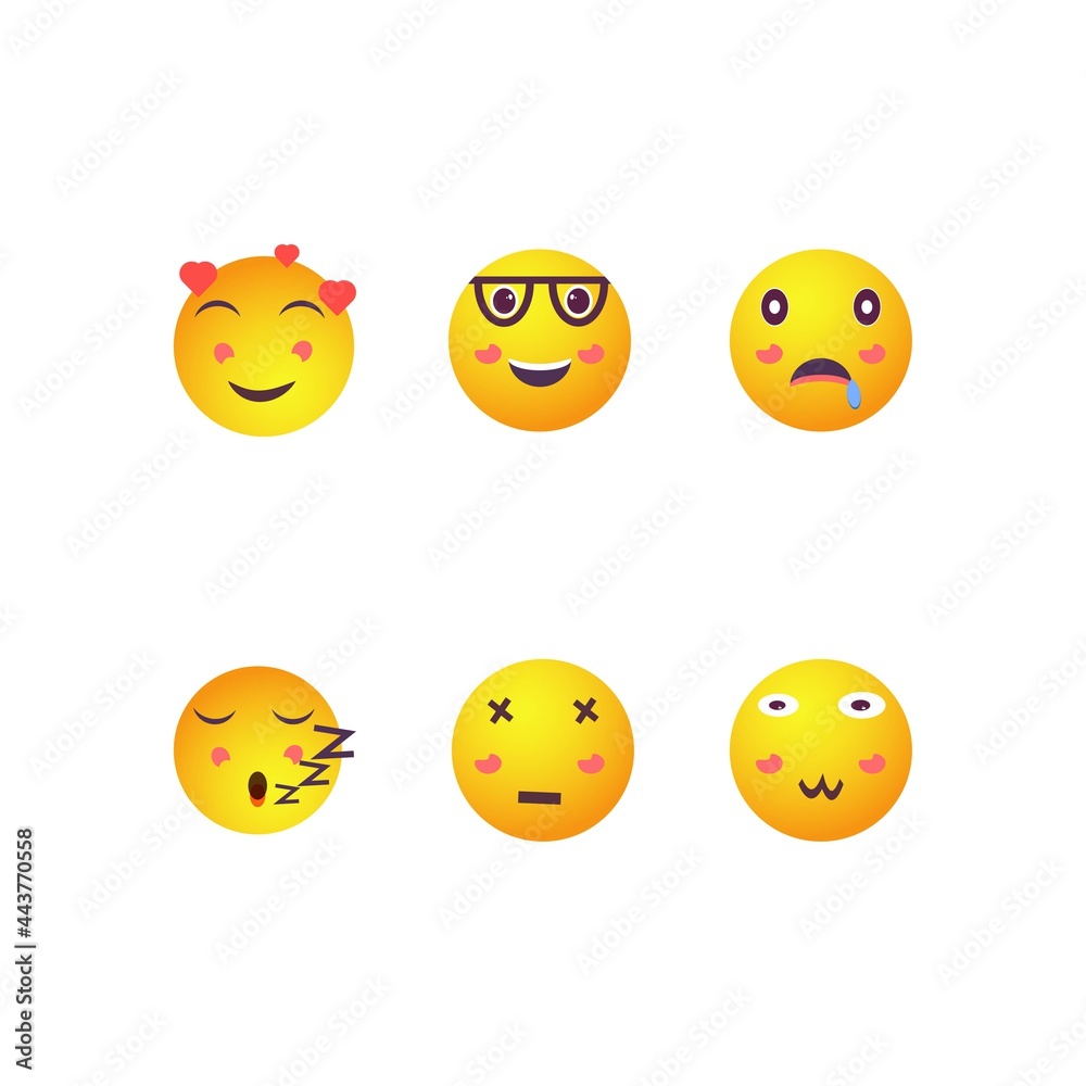 Emoji set. Emoticon cartoon emojis symbols digital chat objects icons set Vector