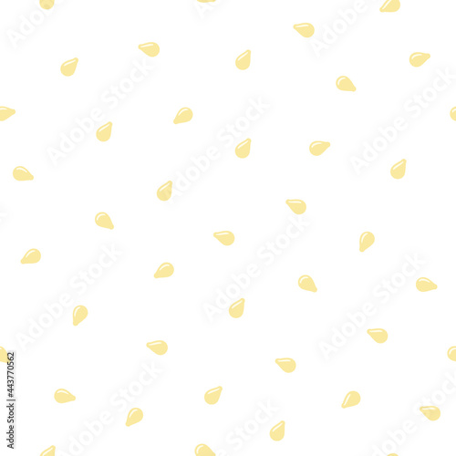 Seamless pattern with white sesame seeds. Scattered sesame seeds. Vector illustration on color background.