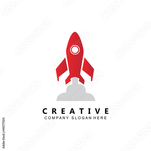 simple space rocket icon vector logo free
