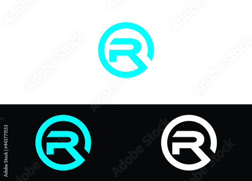 Initial Letter R Logo or Icon Design Vector Image Template