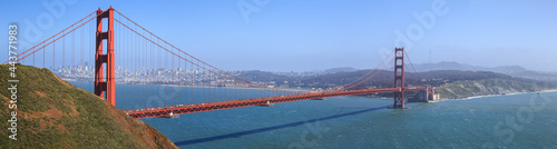Panoramic Golden Gate Bridge North Viewpoint, San Francisco, California