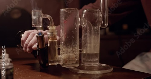 smoking dabs with a dab rig photo