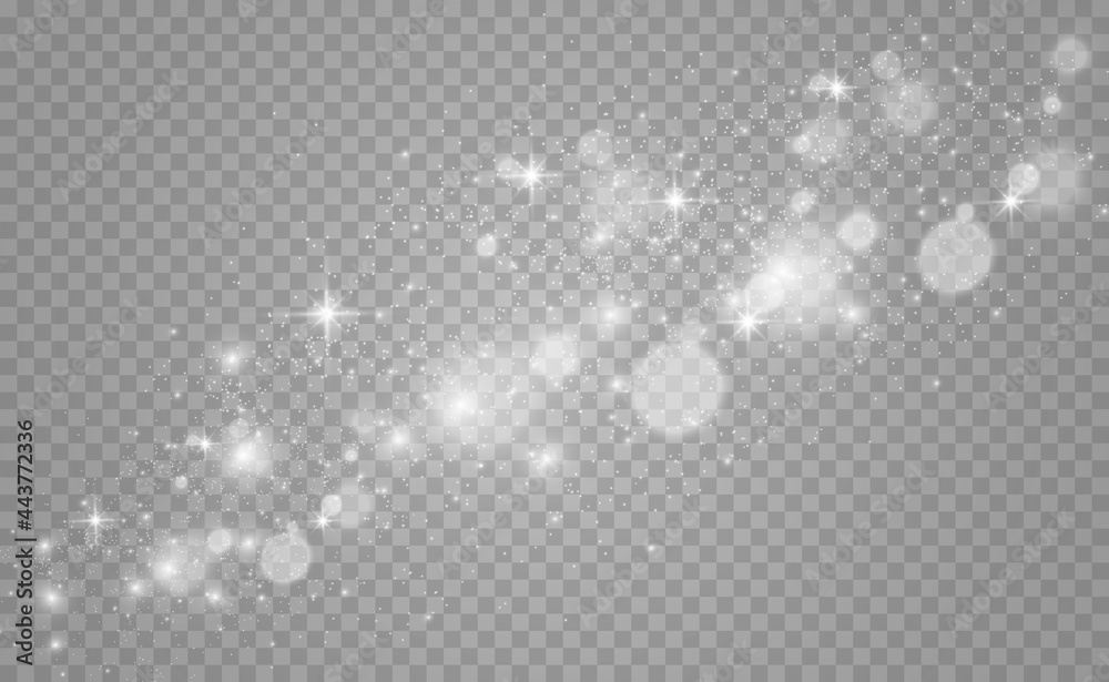 Beautiful sparks shine with special light. Vector sparkles on a transparent background. Christmas abstract pattern. A beautiful illustration for the postcard. The background for the image. Luminaries.