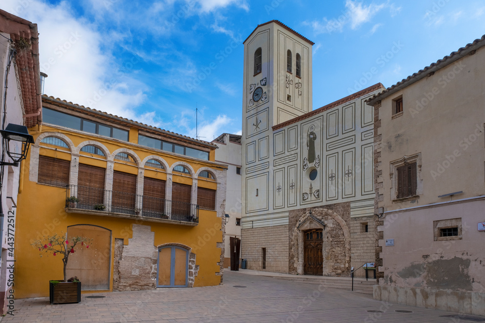 Church building in Sant Quinti de Mediona, Catalonia. Mediterranean destination in Spain, Europe.
