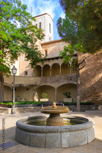 Church building from Grandparents Square in Sant Quinti de Mediona, Catalonia. Mediterranean destination in Spain, Europe. photo