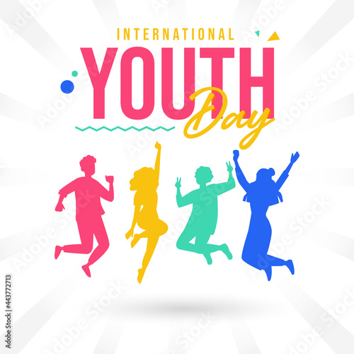 International Youth day poster campaign. good for greeting card, background, wallpaper, print, tshirt, flyer