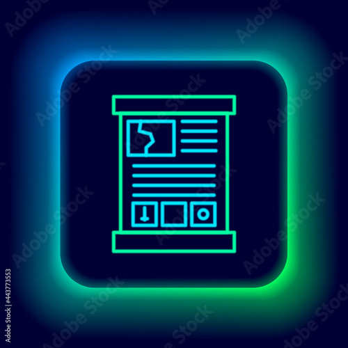 Glowing neon line Game guide icon isolated on black background. User manual, instruction, guidebook, handbook. Colorful outline concept. Vector