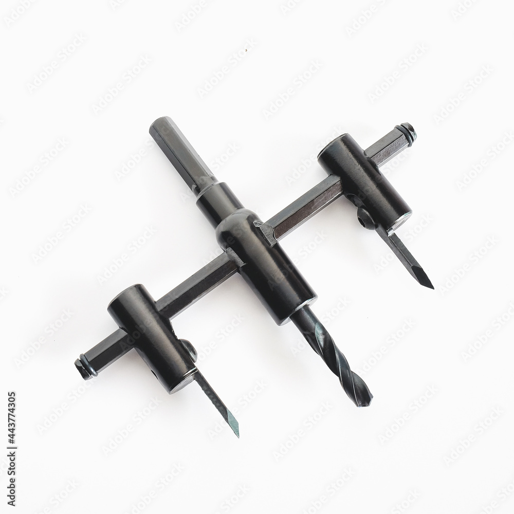 Adjustable hole saw circle cutter with pilot drill bit. Adjustable hole saw circle cutter with pilot drill bit.