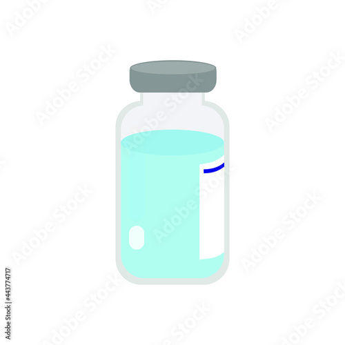 glass bottle isolated. Vector of vaccine bottle illustration. Vaccination fight coronavirus (2019-nCoV), against COVID-19, Protection from viruses attack, isolated on white background 