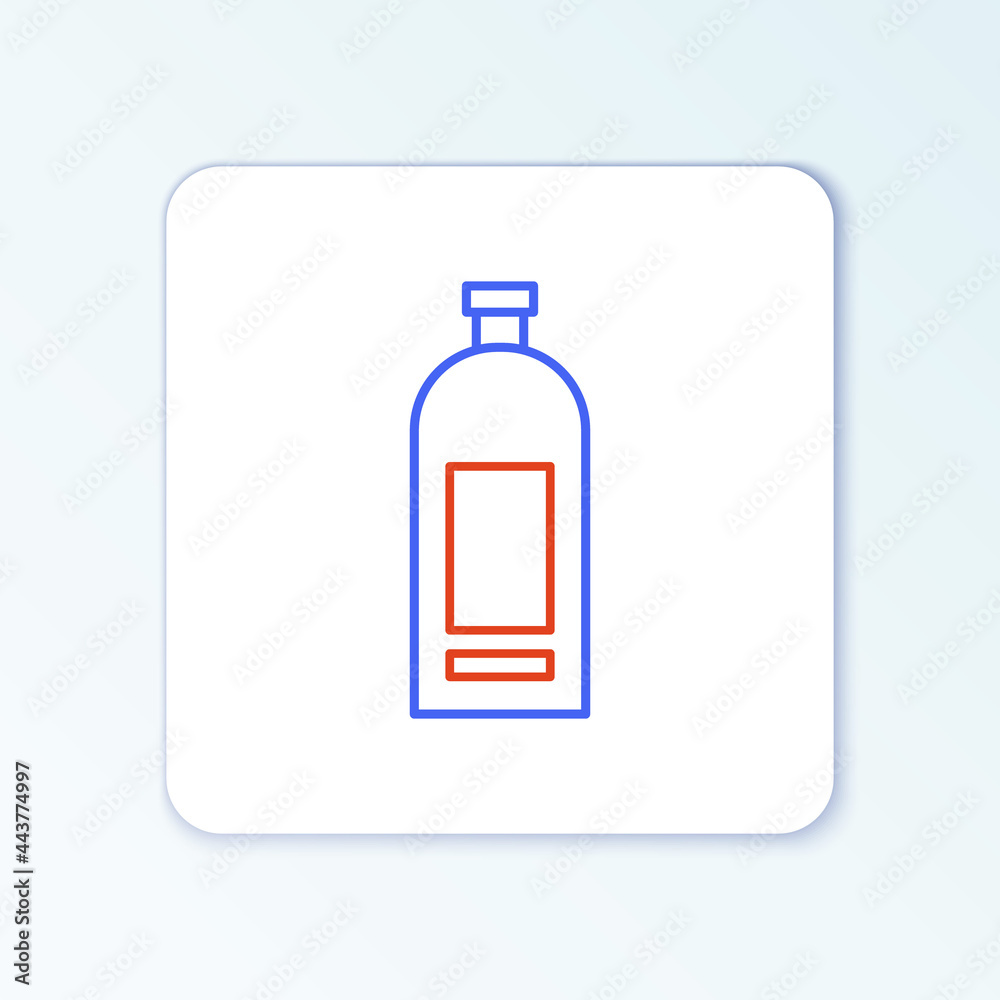 Obraz premium Line Bottle of shampoo icon isolated on white background. Colorful outline concept. Vector