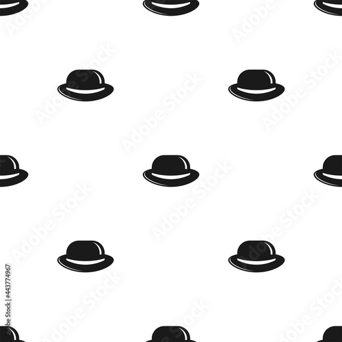 Seamless pattern with bowler hats on white background. Gentleman simple ornament.