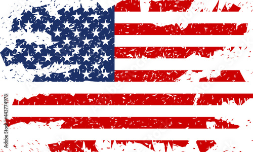 USA flag. Grunge American flag. Vector illustration.