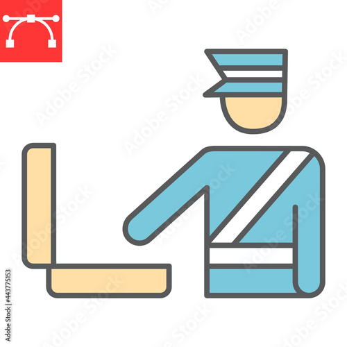 Customs inspection color line icon, security checkpoint and airport, luggage control vector icon, vector graphics, editable stroke filled outline sign, eps 10.