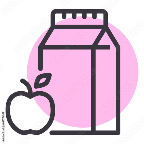 Milk And Apple Icon