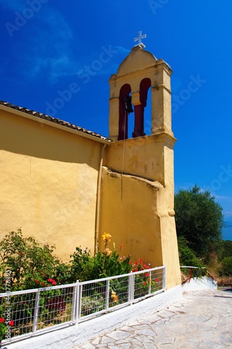 Orthodox church in the town of Moraitika on the island of Corfu. photo