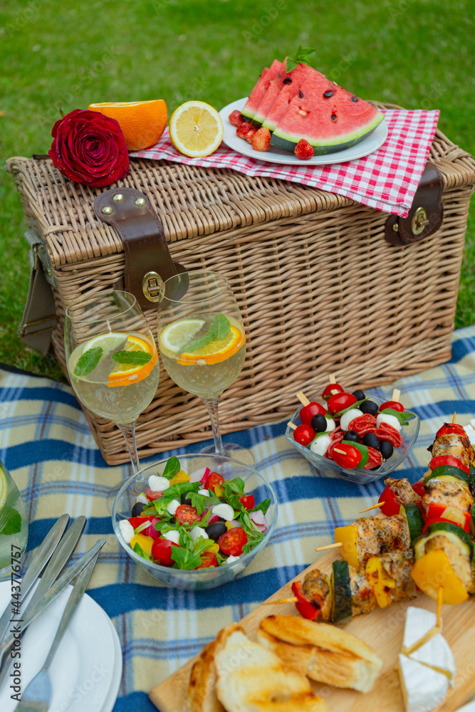 Picnic food on a blanket Picnic food on a blanket
