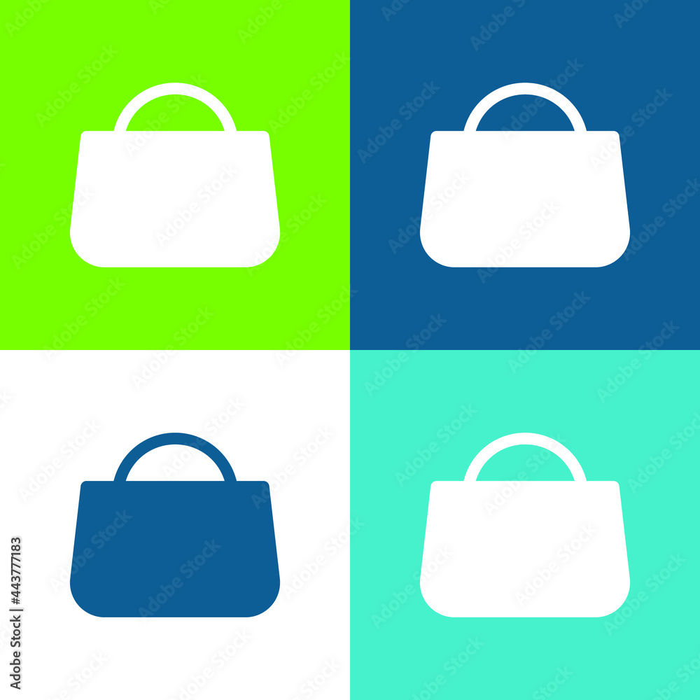 Bag Flat four color minimal icon set Bag Flat four color minimal icon set