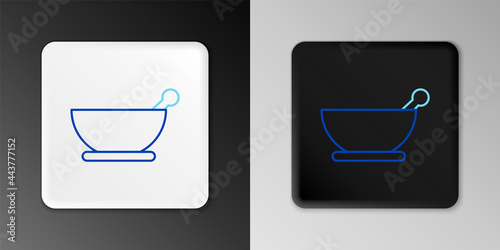 Line Mortar and pestle icon isolated on grey background. Colorful outline concept. Vector