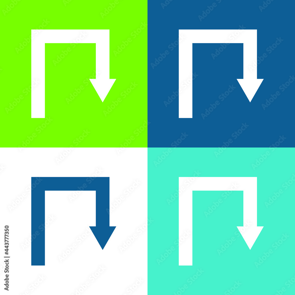 Arrow Angles Symbol Flat four color minimal icon set Arrow Angles Symbol Flat four color minimal icon set