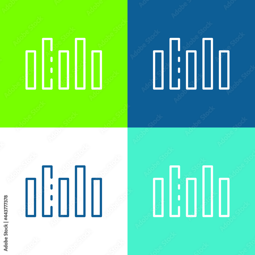 Bar Chart Flat four color minimal icon set Bar Chart Flat four color minimal icon set