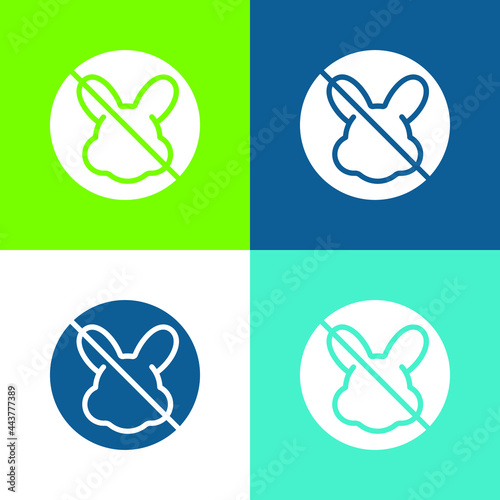 Animal Cruelty Flat four color minimal icon set