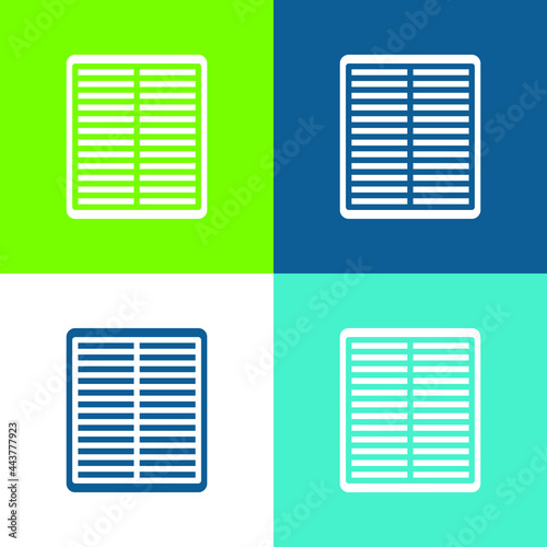 Air Filter Flat four color minimal icon set