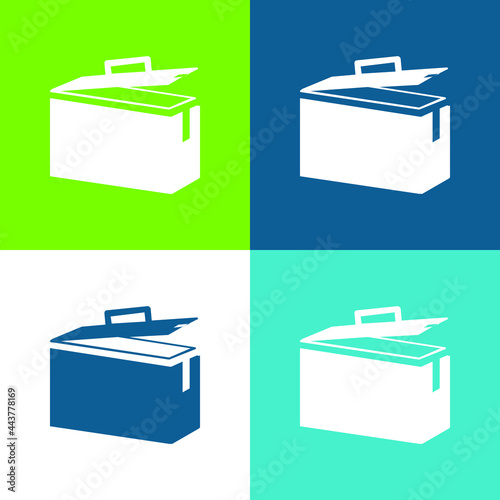 Ammo Tin Flat four color minimal icon set