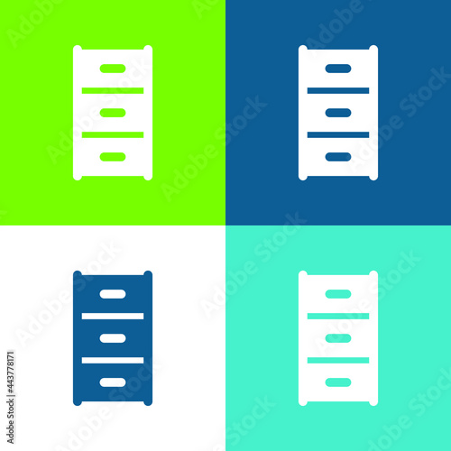 Archive Flat four color minimal icon set