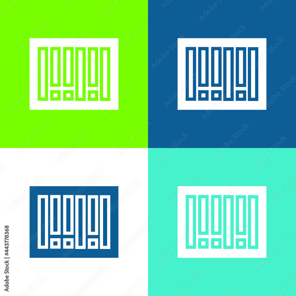 Fototapeta premium Bars Code Flat four color minimal icon set