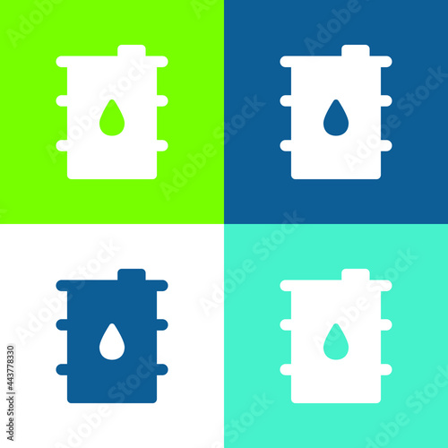 Barrel Flat four color minimal icon set
