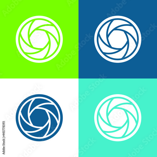 Aperture Flat four color minimal icon set