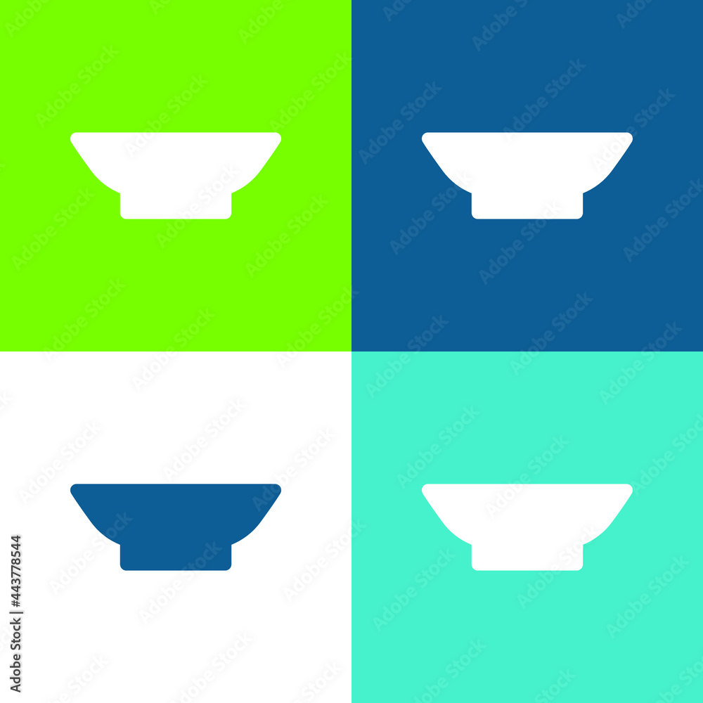 Bowl Flat four color minimal icon set Bowl Flat four color minimal icon set
