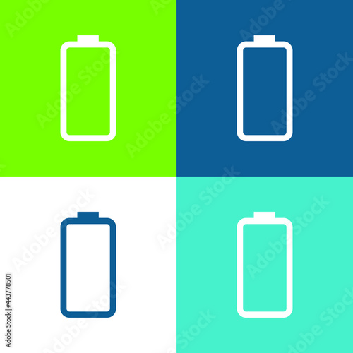 Battery Status Flat four color minimal icon set