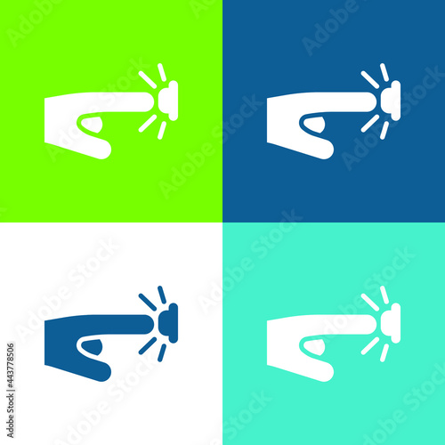 Alarm Button Flat four color minimal icon set