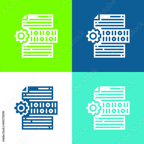 Binary Code Flat four color minimal icon set photo