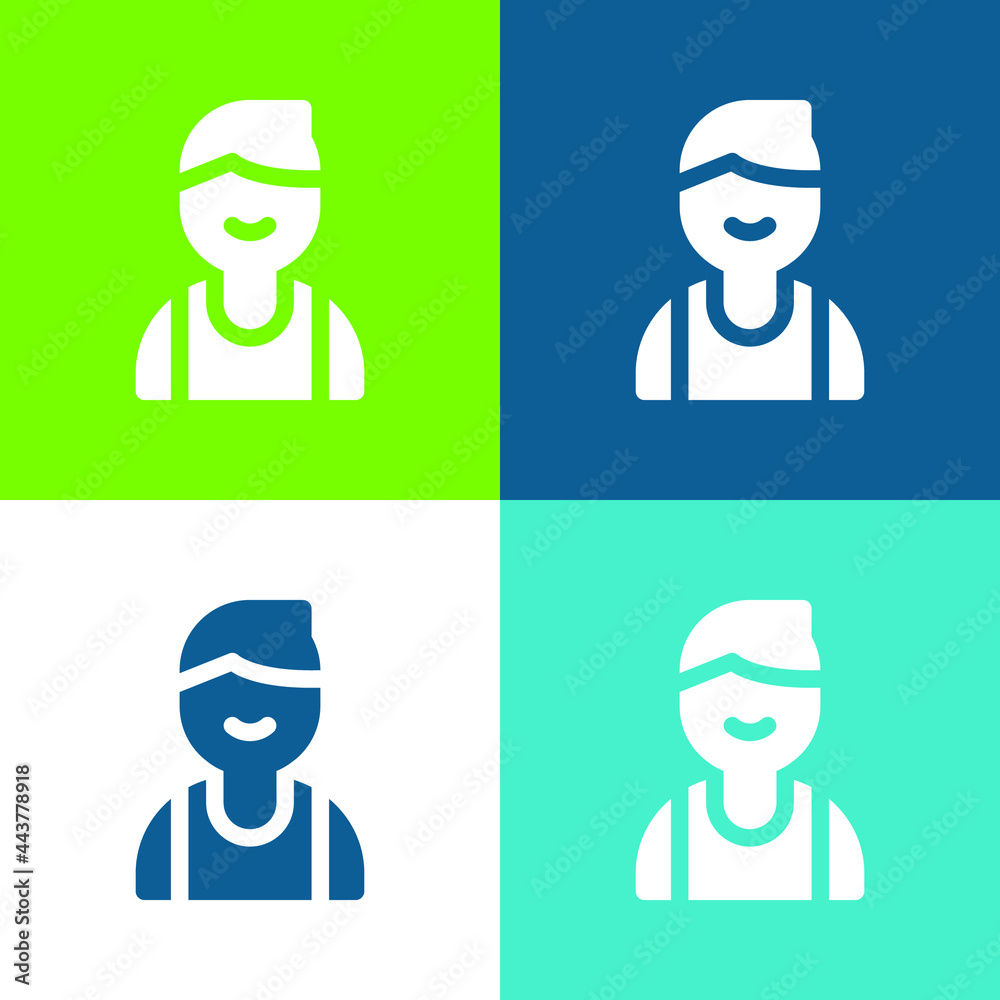 Boy Flat four color minimal icon set Boy Flat four color minimal icon set