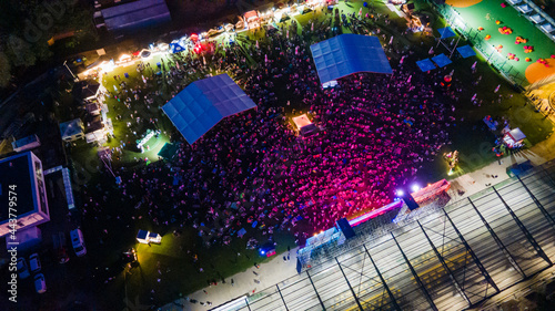 Bild auf Leinwand Lviv, Ukraine - June 26, 2021: overhead top view of lviv jazz fest