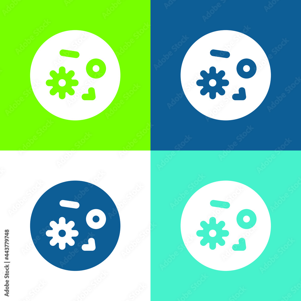 Bacteria Flat four color minimal icon set Bacteria Flat four color minimal icon set