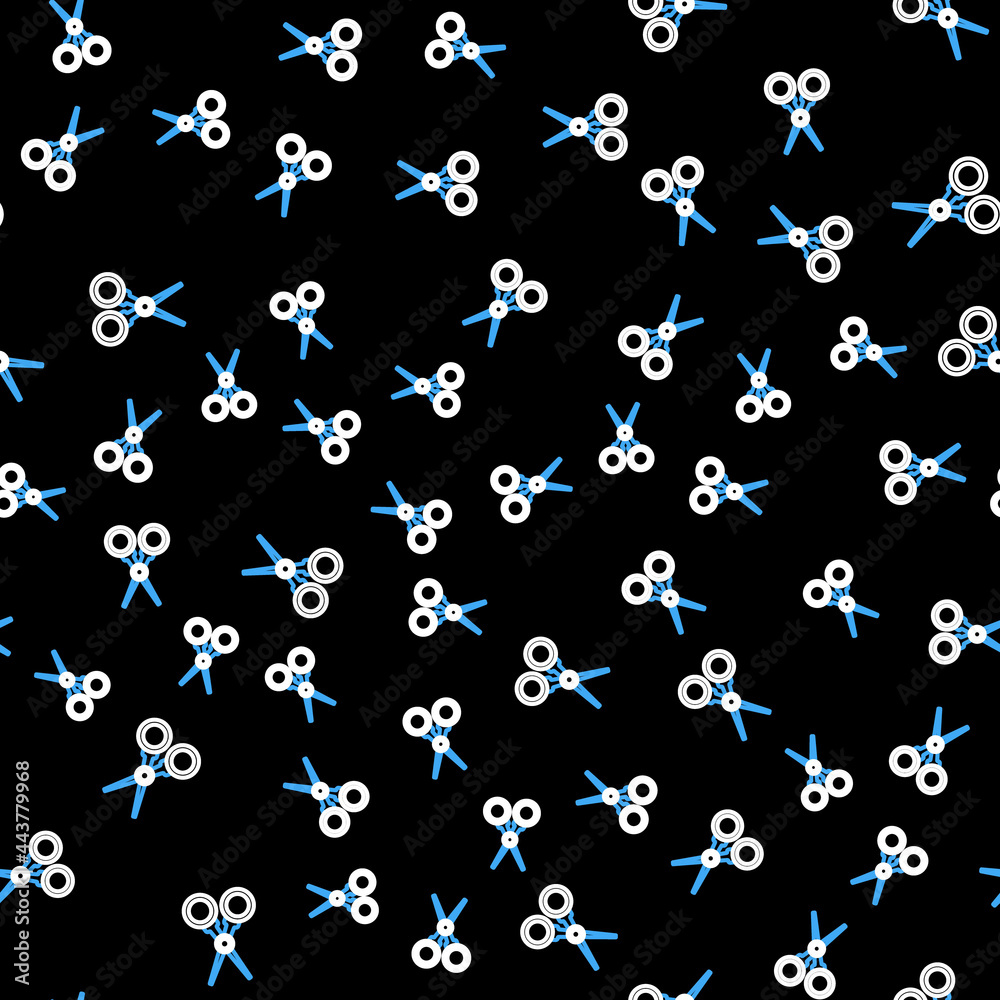 Line Scissors hairdresser icon isolated seamless pattern on black background. Hairdresser, fashion salon and barber sign. Barbershop symbol. Vector Line Scissors hairdresser icon isolated seamless pattern on black background. Hairdresser, fashion salon and barber sign. Barbershop symbol. Vector