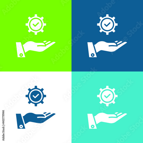 Application Flat four color minimal icon set