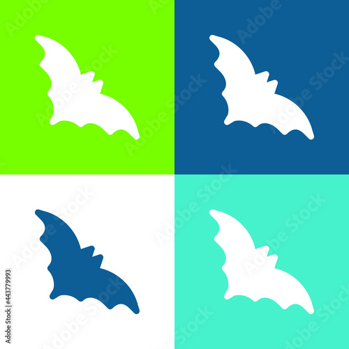 Bat Flat four color minimal icon set
