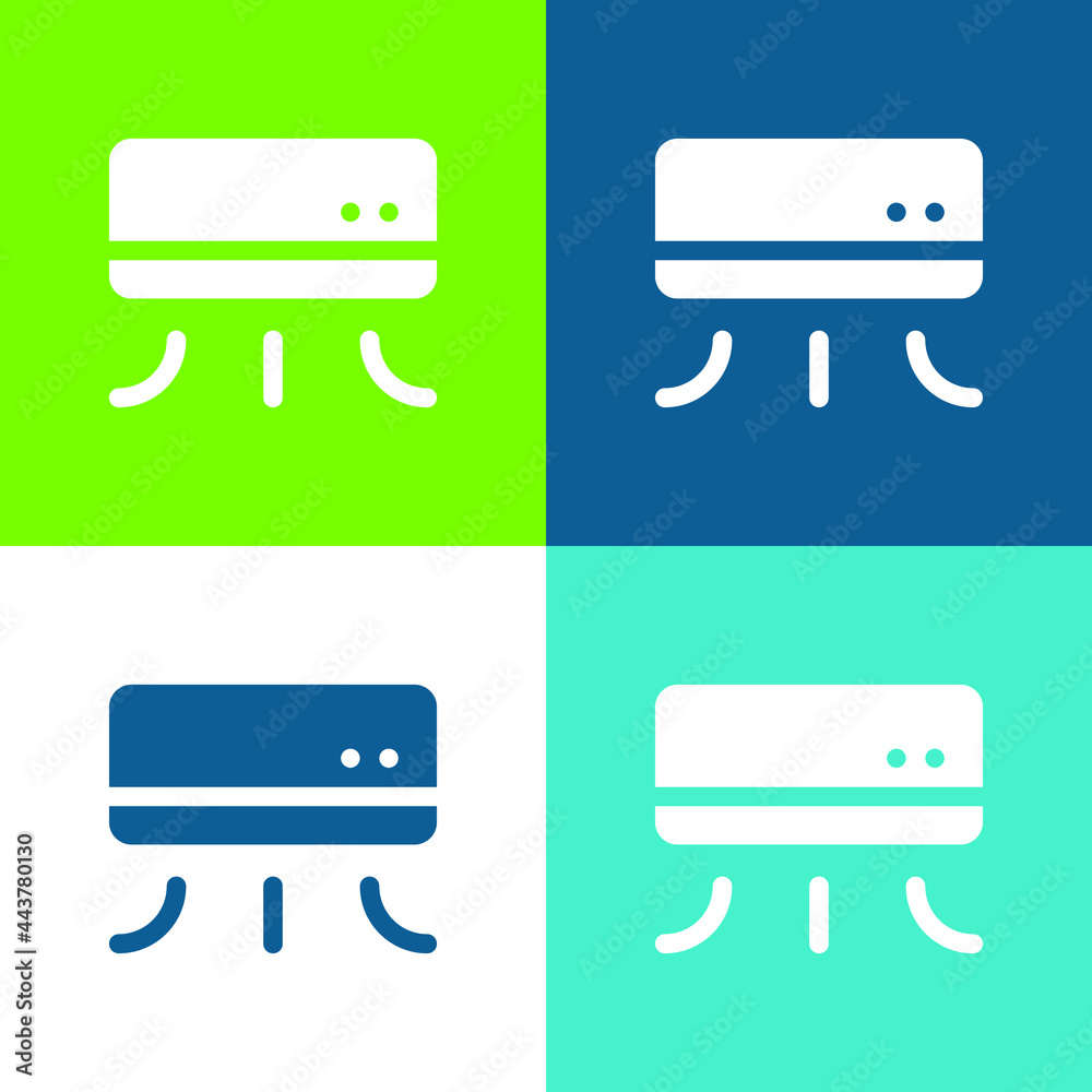Air Conditioner Flat four color minimal icon set Air Conditioner Flat four color minimal icon set