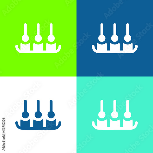 Appetizer Flat four color minimal icon set